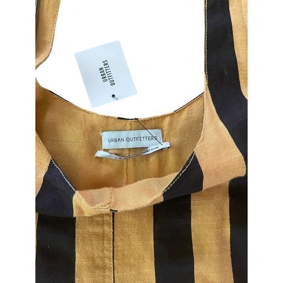 Urban Outfitters‎ Women's Size L Sleeveless  Jumper Gold Black Stripe - Picture 3 of 4